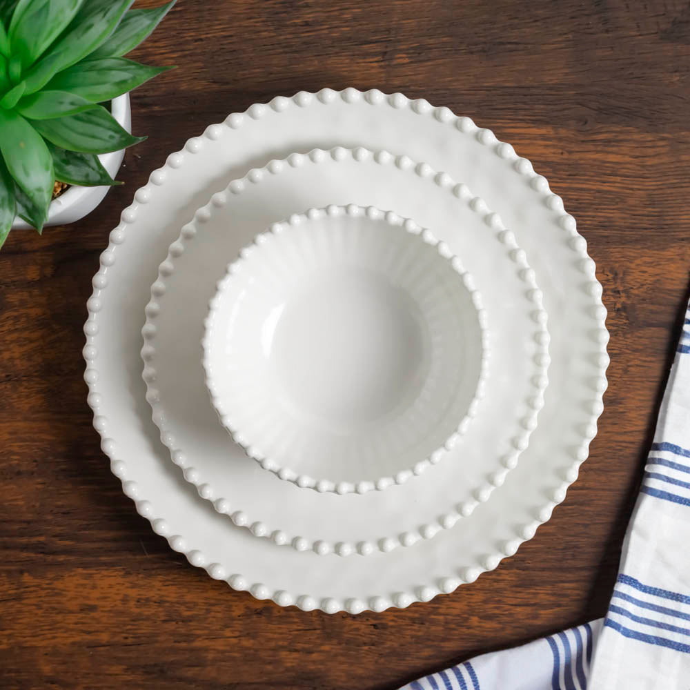 Beaded Pearl 11" Melamine Dinner Plate - Image 6