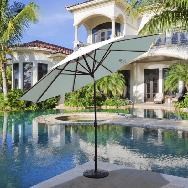 11' Sunbrella Deluxe Auto Tilt Umbrella - Bronze Frame - Image 2