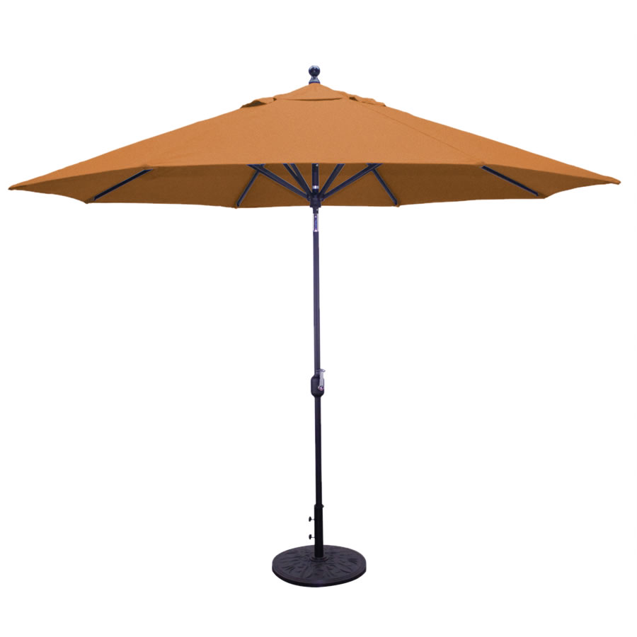 11' Sunbrella Deluxe Auto Tilt Umbrella - Bronze Frame