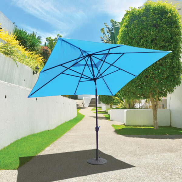 10' Sunbrella Deluxe Auto Tilt Umbrella - Black Frame - Image 2