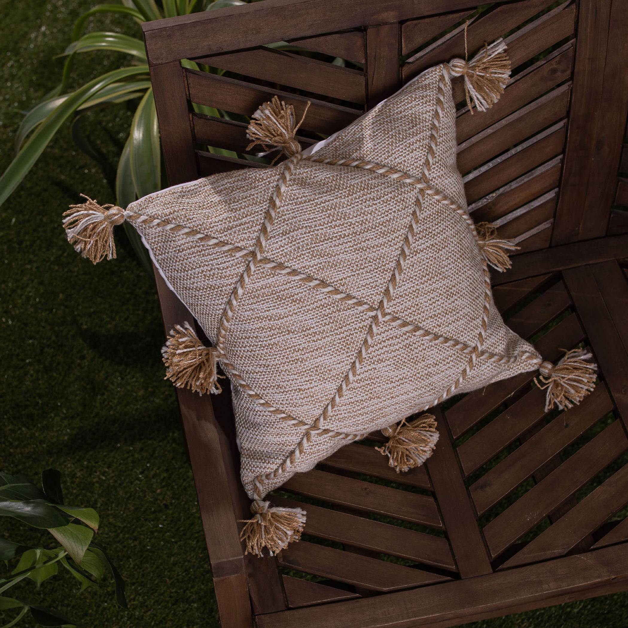 Elias Throw Pillow- Tan