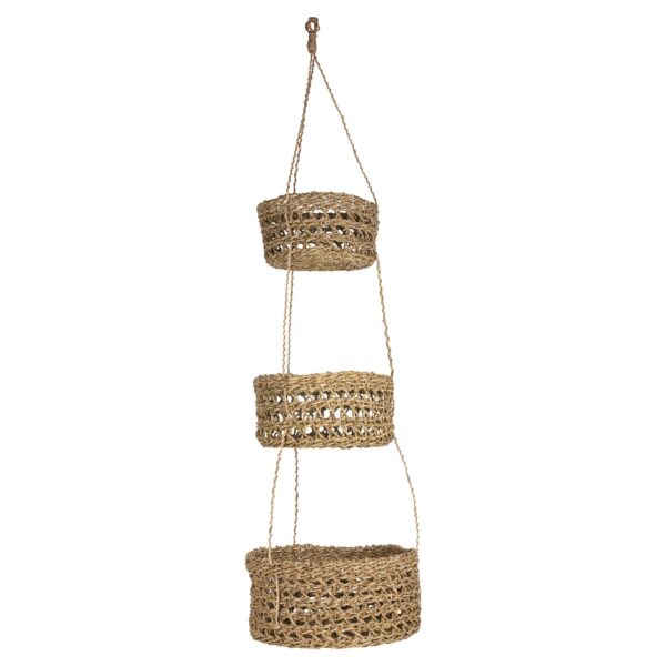 3-Tiered Mira Natural Hanging Baskets - Image 5