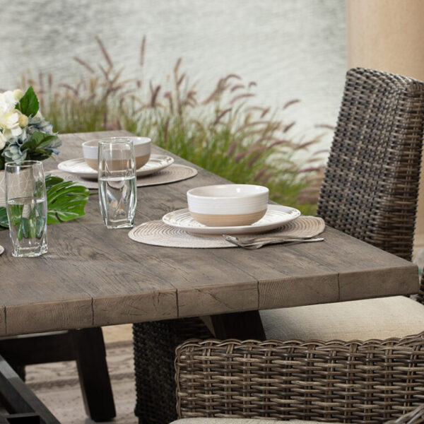 Timber Rectangular Dining Table with 4-Post Base - Image 4