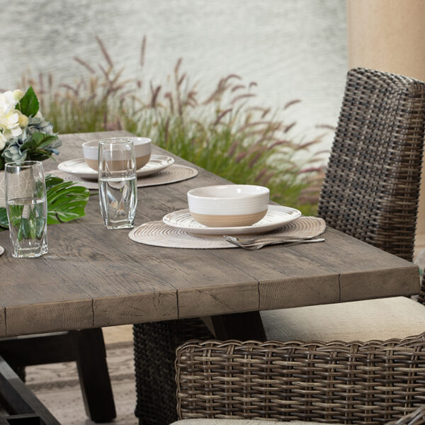 Timber Rectangular Dining Table with X-Base - Image 5