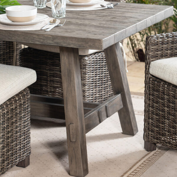 Timber Rectangular Dining Table with 4-Post Base - Image 3