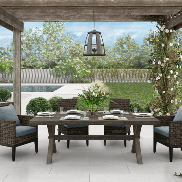Timber Rectangular Dining Table with X-Base - Image 3