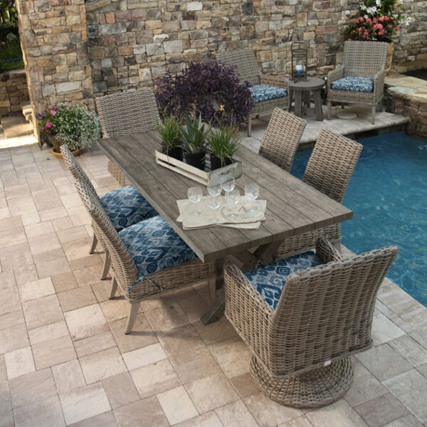 Timber Rectangular Dining Table with X-Base - Image 2