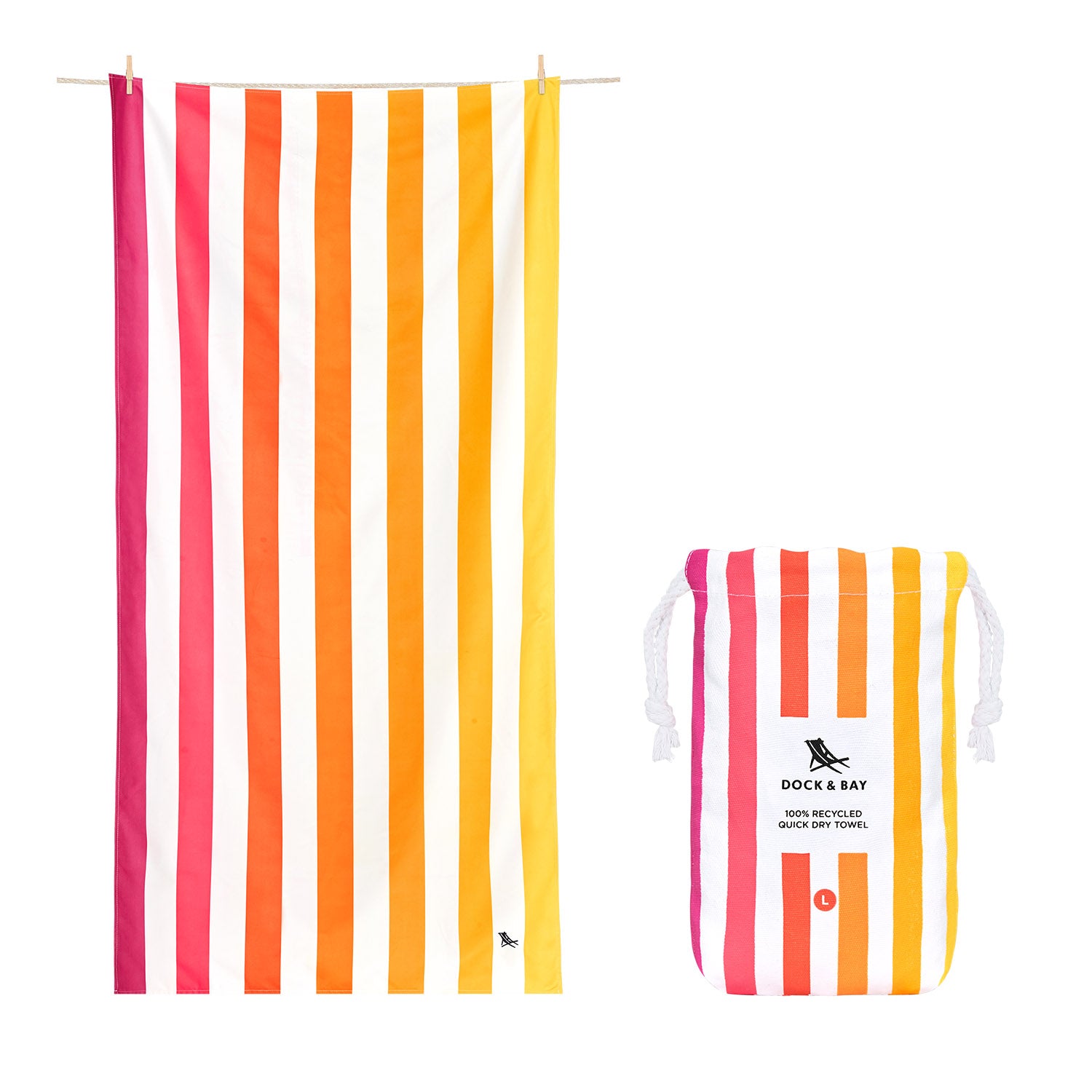 Dock & Bay Quick Dry Beach Towel-Peach Sunrise