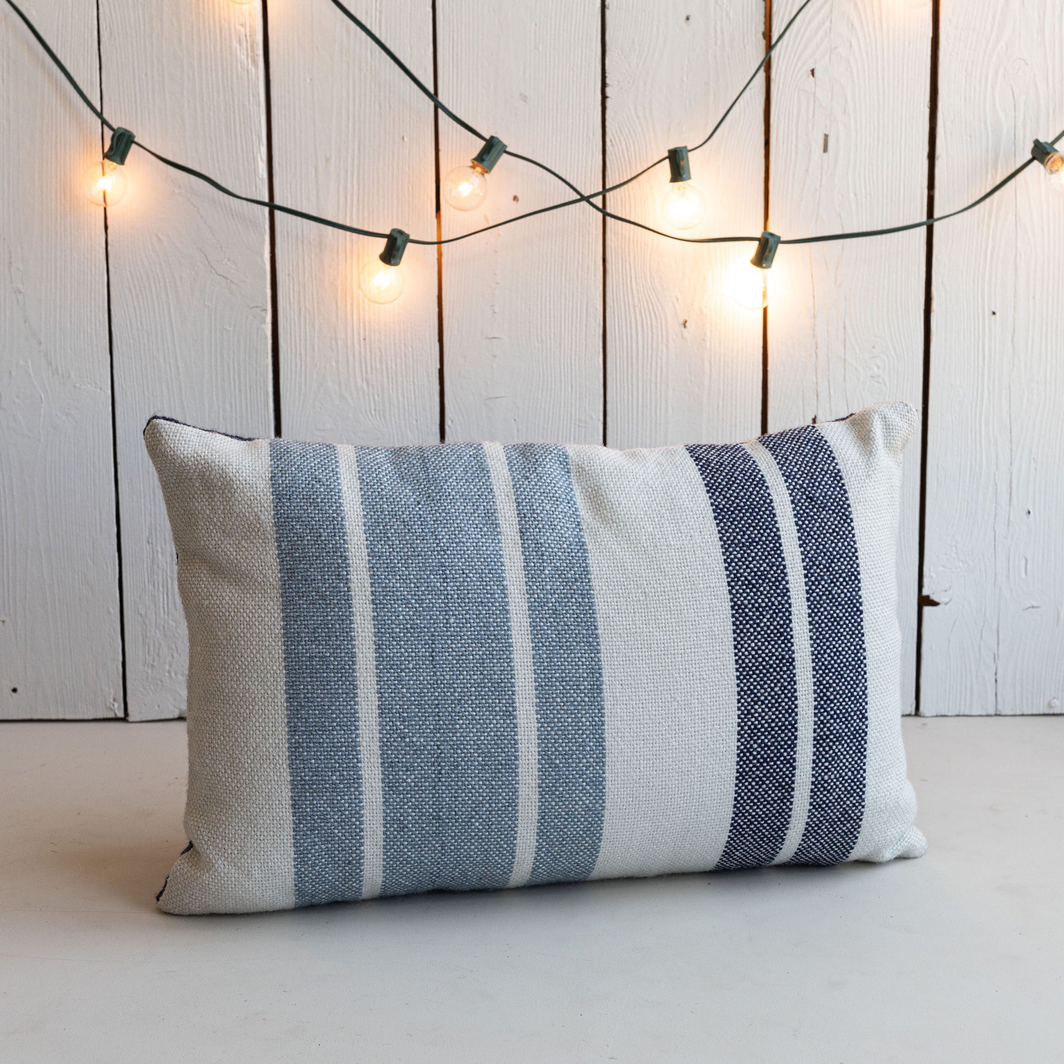 Cabana Throw Pillow - Blue Stripe