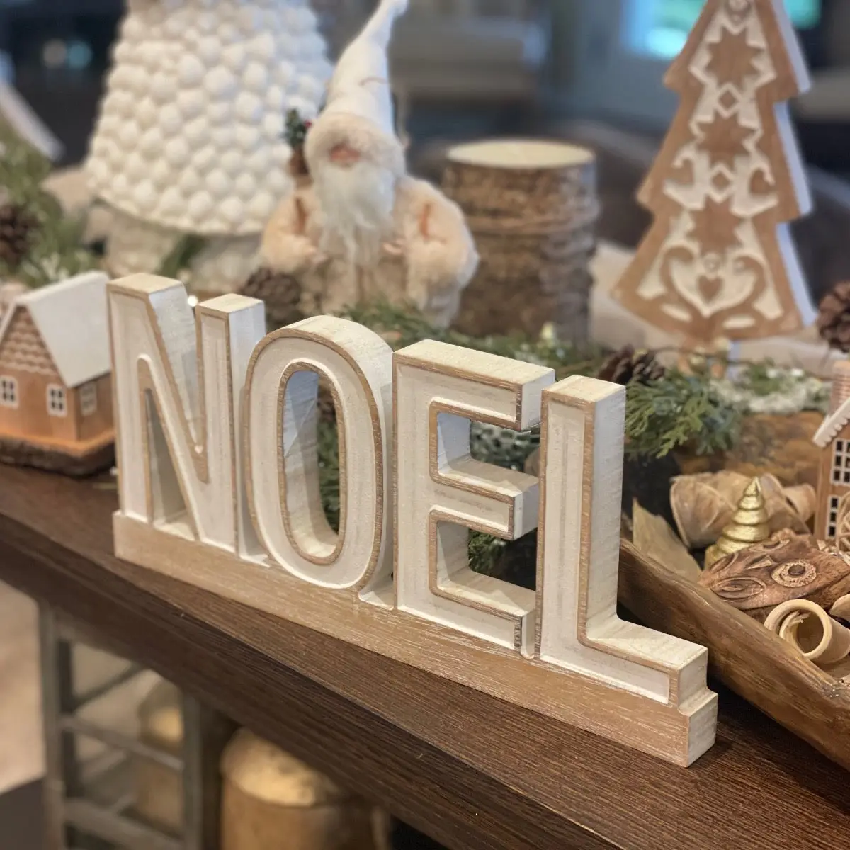 Christmas Carved Noel On Base