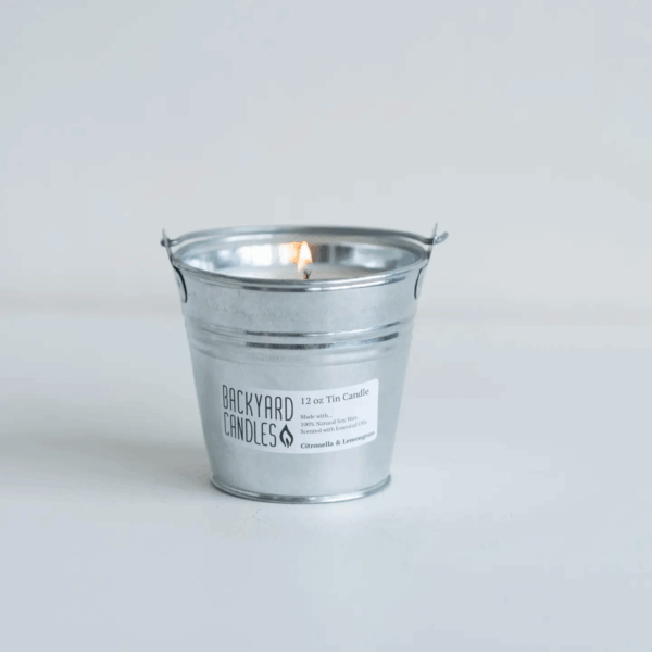 Galvanized Pail Outdoor Candle - Image 2