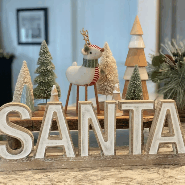 Christmas Carved Santa On Base