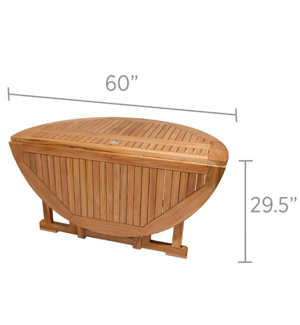 5' Drop Leaf Table - Round - Image 2