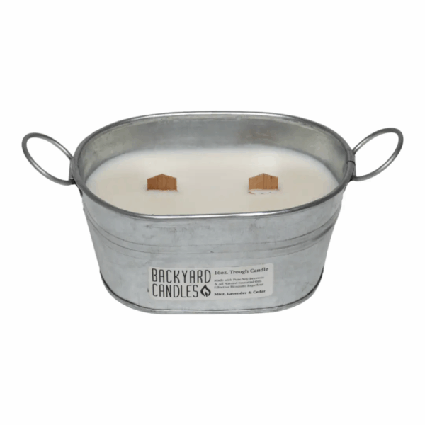 Galvanized Trough Outdoor Candle - Image 2